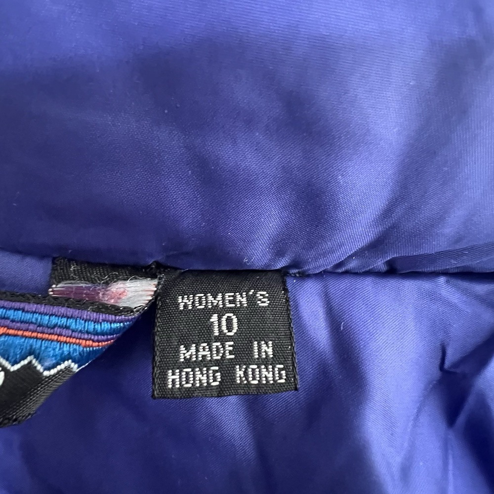 Vintage 90s Patagonia Insulated Parka Coat Jacket Hooded 10 Blue Ski Snow Board - Picture 12 of 15